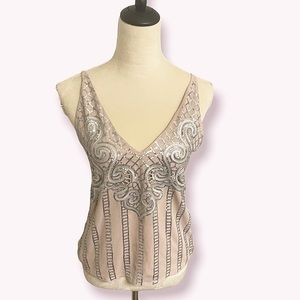 Express Backless Pink Sequin Top